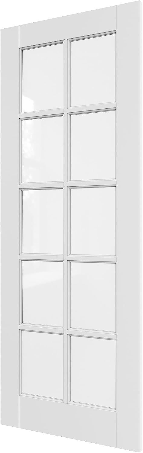 Pre‑Finished 10‑Lite Frosted Glass Solid‑Core Interior Door Slab