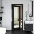 Black Finished Solid‑Core Frosted Glass Interior Door Slab