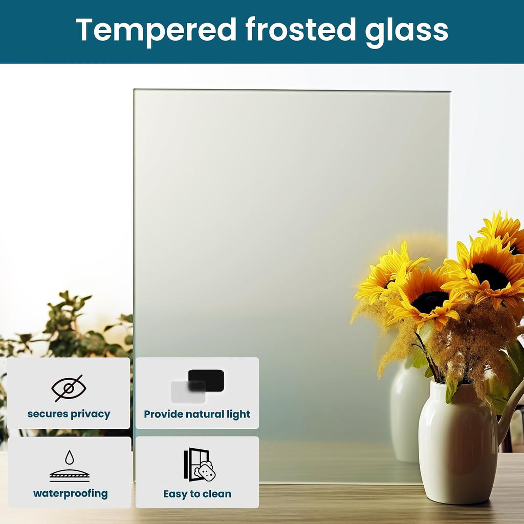 White‑Primed Solid‑Core Frosted Glass Interior Door Slab