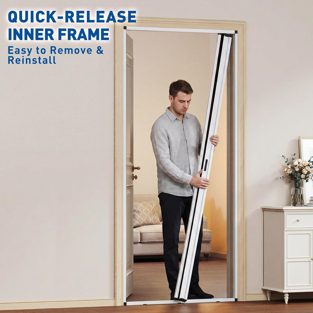 No‑Drill Retractable Patio Screen Door