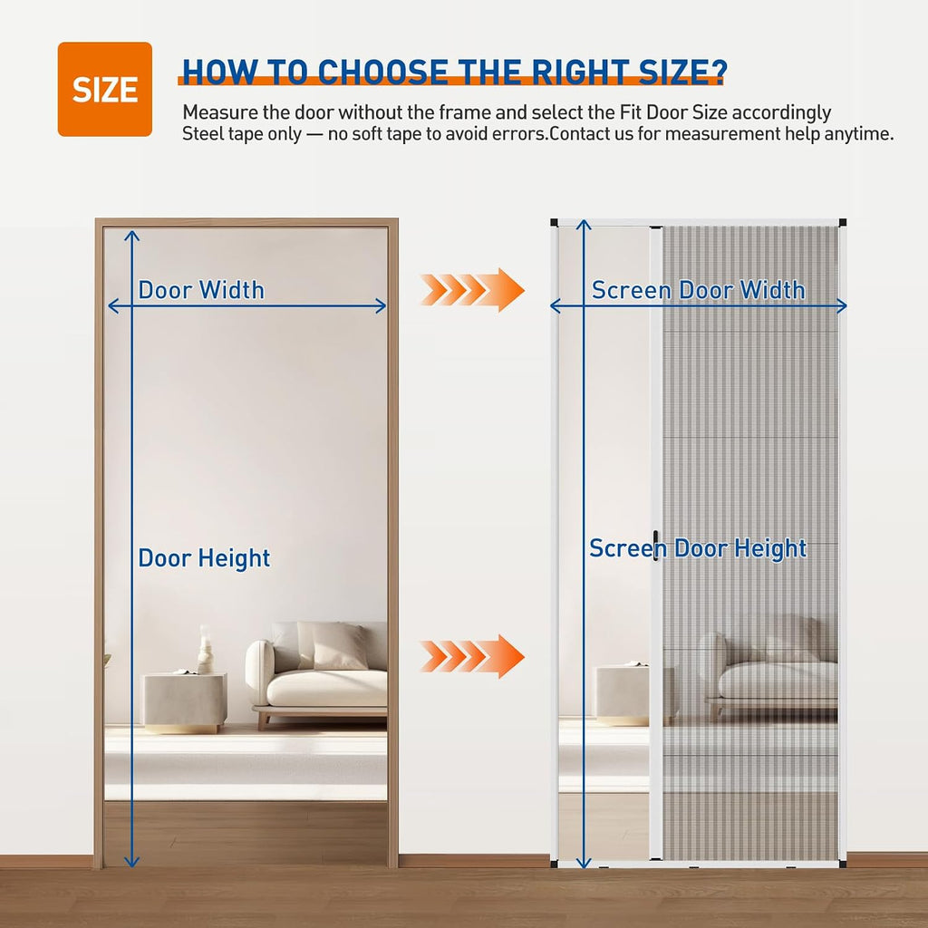 No‑Drill Retractable Patio Screen Door