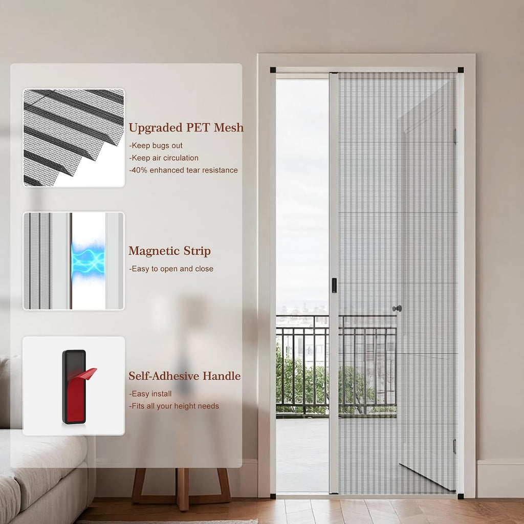 Retractable Aluminum Frame Screen Door