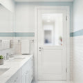 White‑Primed Tempered Frosted‑Glass Interior Door Slab