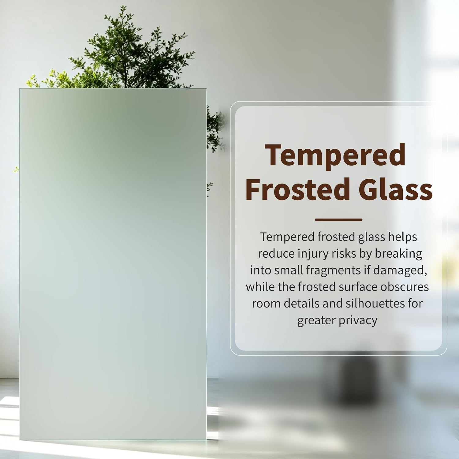 White‑Primed Tempered Frosted‑Glass Interior Door Slab