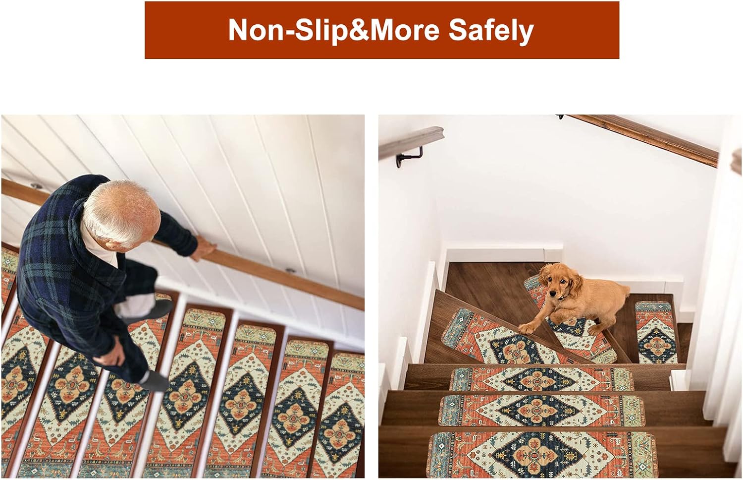 Non‑Slip Carpet Stair Treads