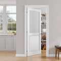 White‑Primed Solid‑Core Frosted Glass Interior Door Slab