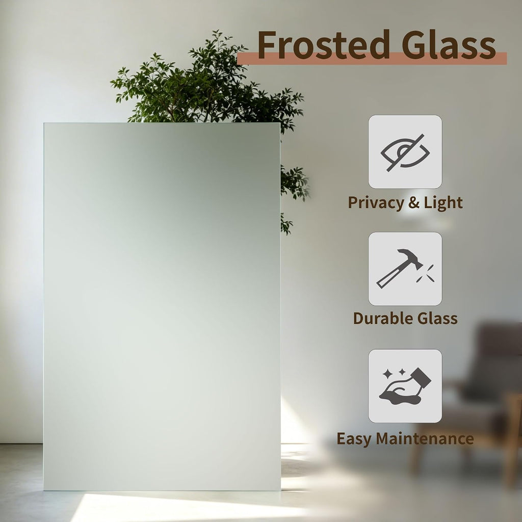 Black Finished Solid‑Core Frosted Glass Interior Door Slab