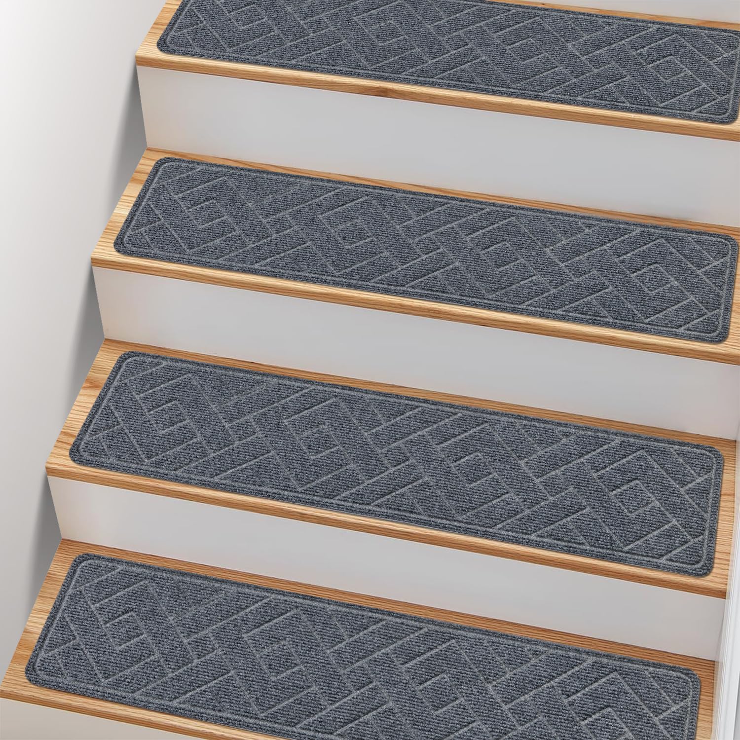 Peel‑and‑Stick Non‑Slip Stair Carpet Treads