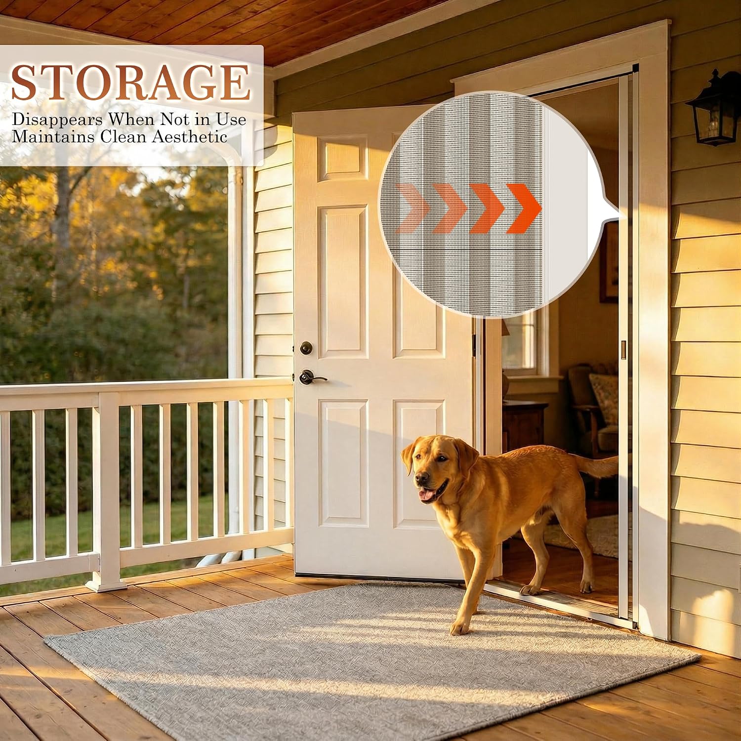 Retractable Aluminum Frame Screen Door