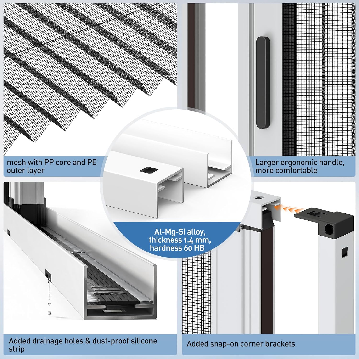 No‑Drill Retractable Patio Screen Door