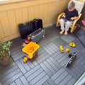 Charcoal‑Gray Plastic Interlocking Deck Tiles