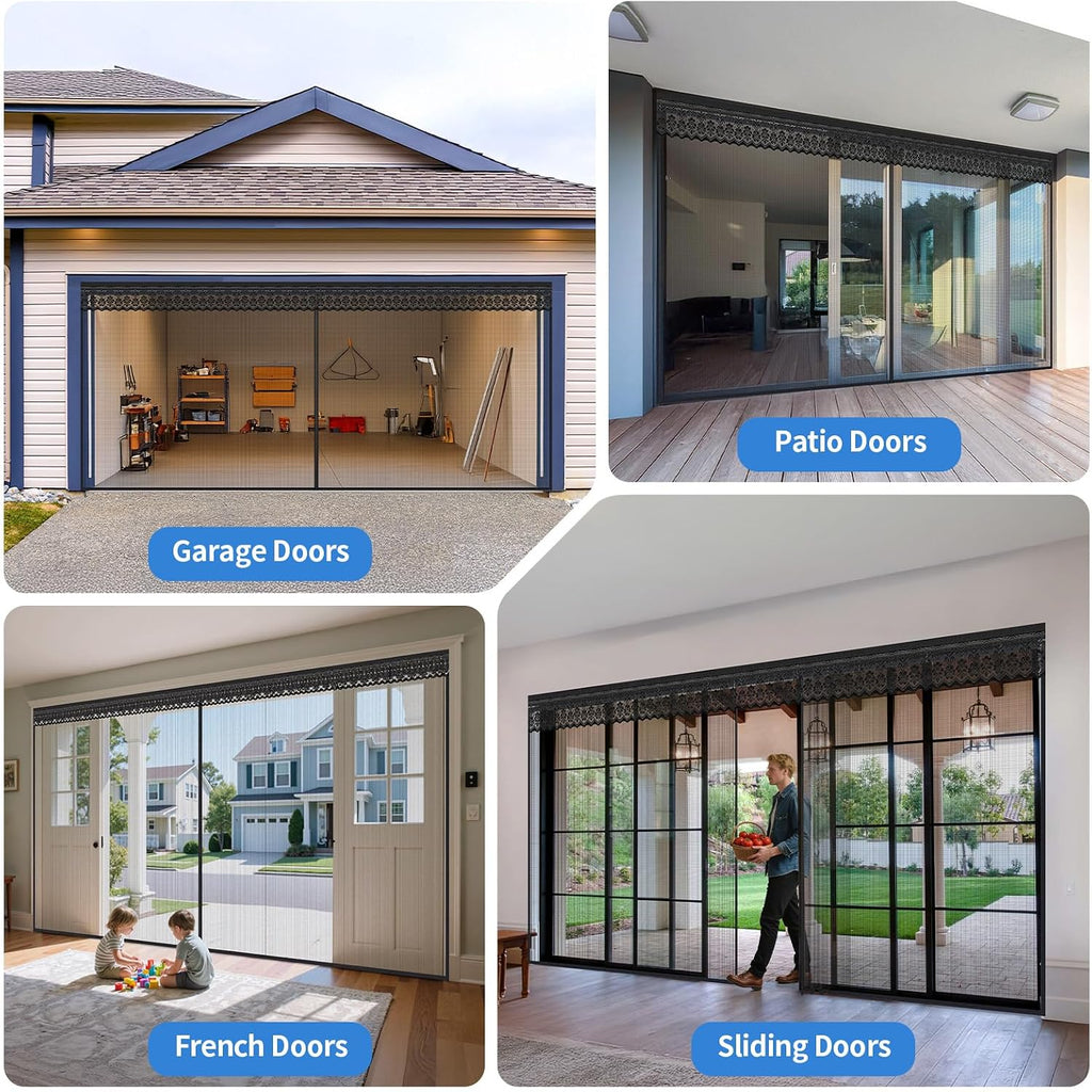 Magnetic Sliding Garage Screen Door