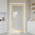 Unfinished Pine 1‑Lite Frosted Glass Interior Slab Door