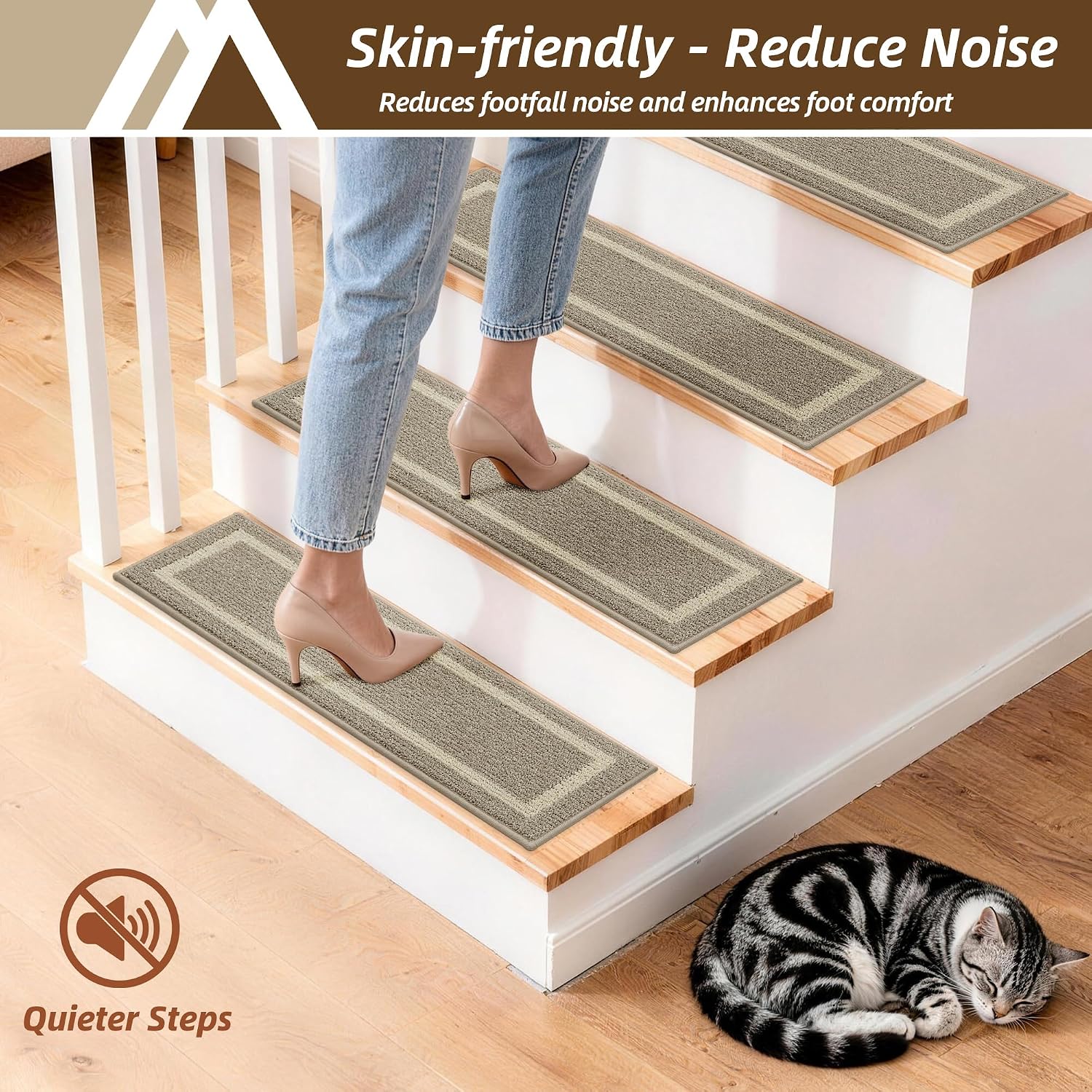 Non‑Slip Soft Carpet Stair Treads