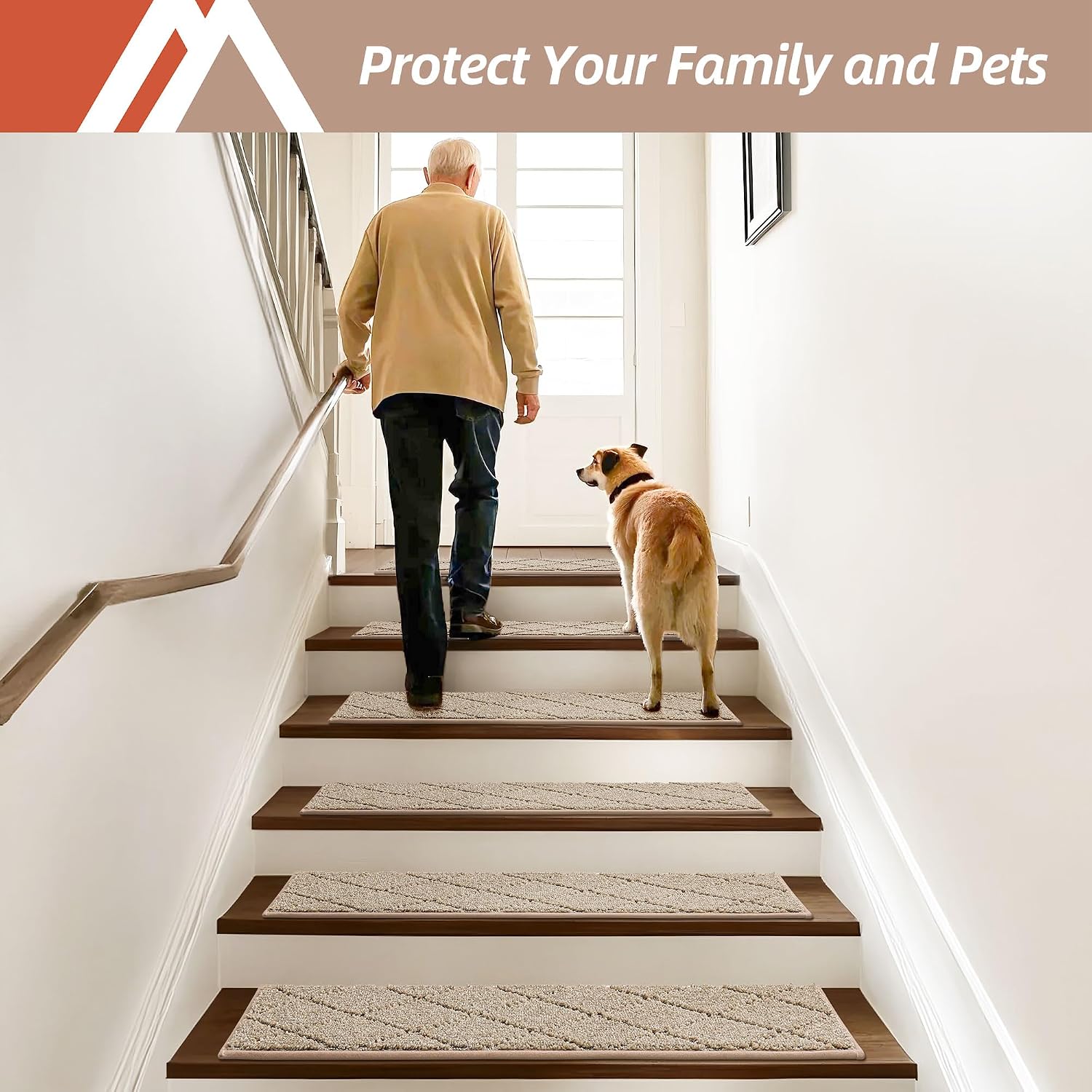 Non‑Slip Edging Carpet Stair Treads