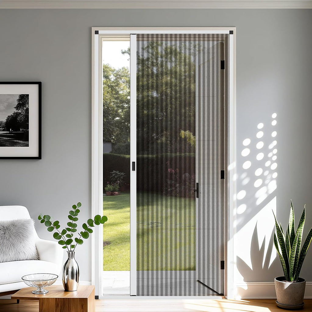 No‑Drill Pet‑Proof Retractable Screen Door