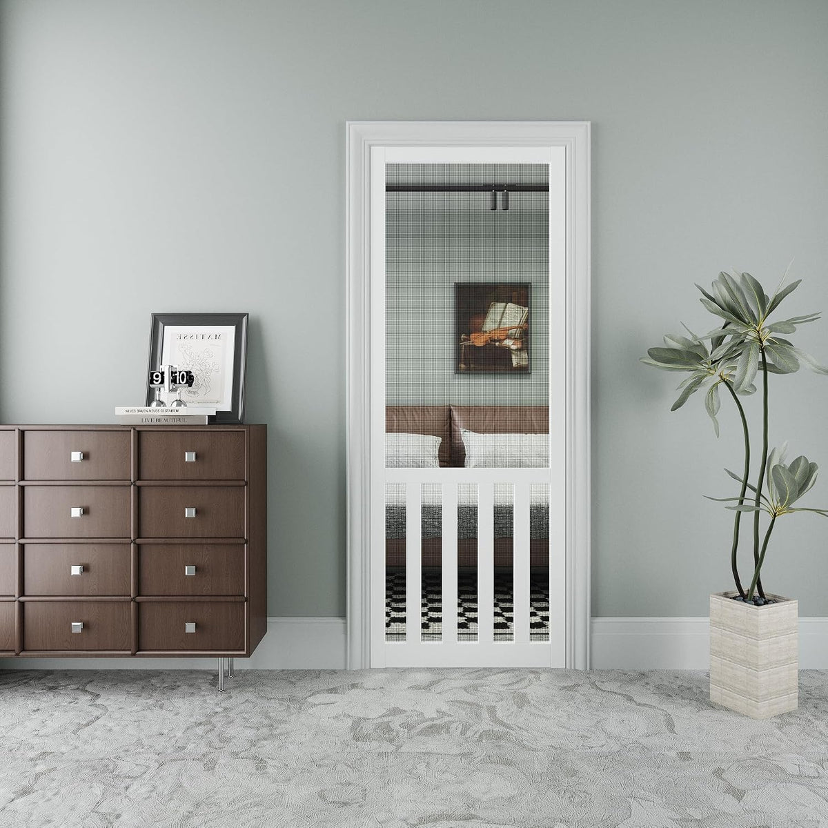 Wood Hinged French Style Screen Door