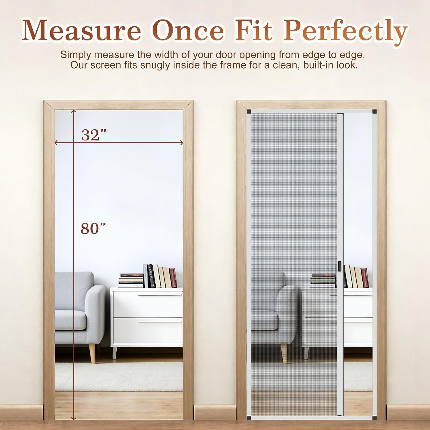 Retractable Aluminum Frame Screen Door