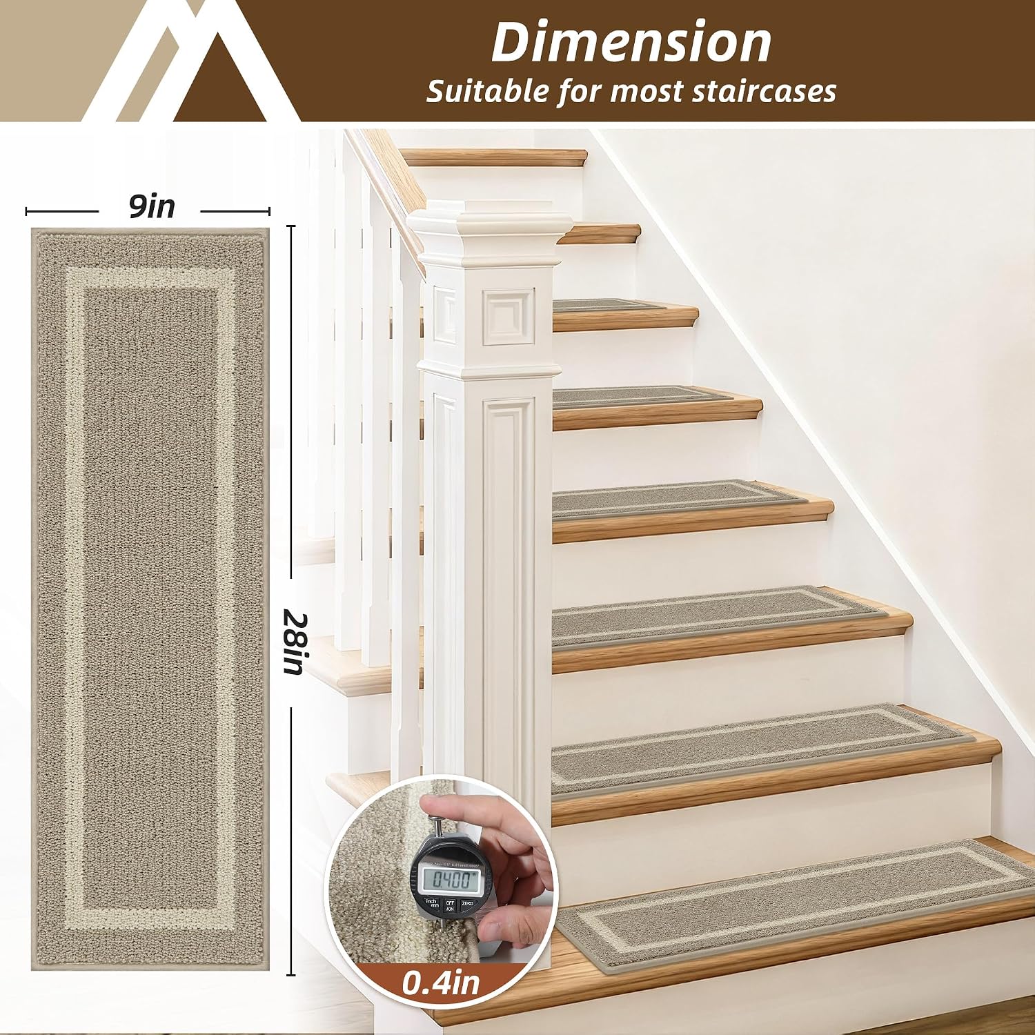 Non‑Slip Soft Carpet Stair Treads