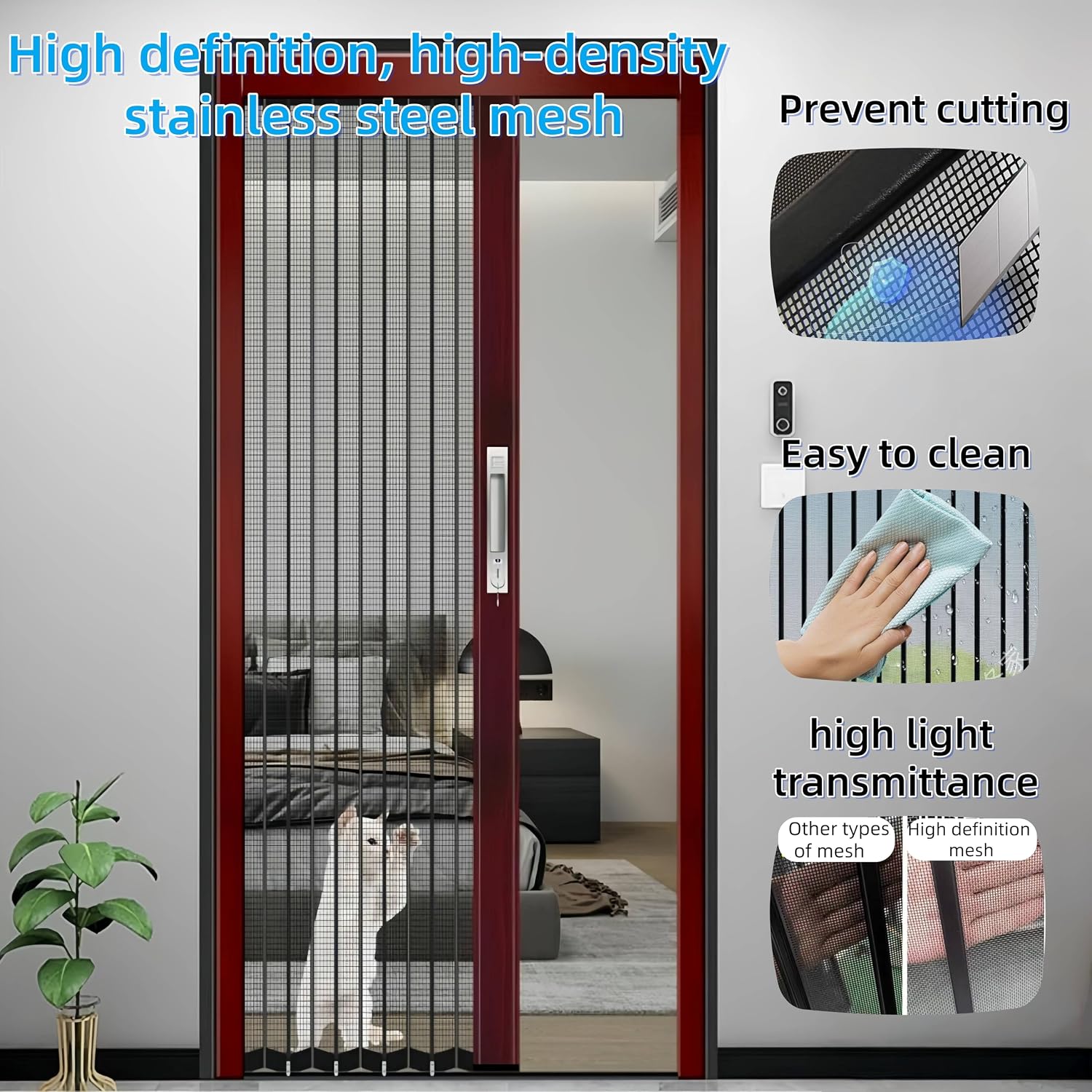 Heavy‑Duty Retractable Folding Screen Door