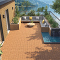 Natural‑Finish Acacia‑Wood Interlocking Deck Tiles