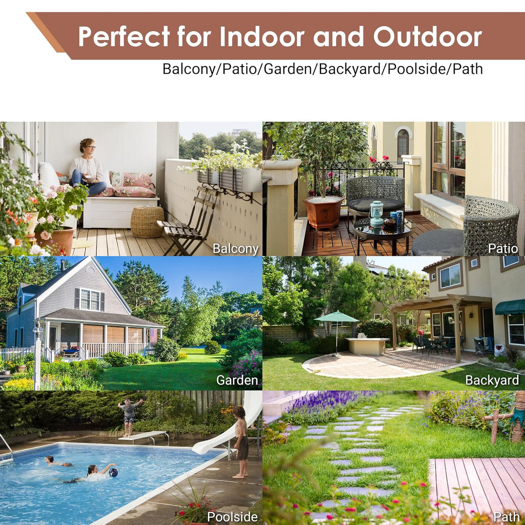 Solid Acacia‑Wood Interlocking Patio Deck Tiles